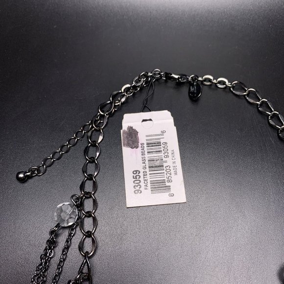 Cookie Lee Jewelry Cookie Lee Gunmetal Necklace Fringe Festoon Look